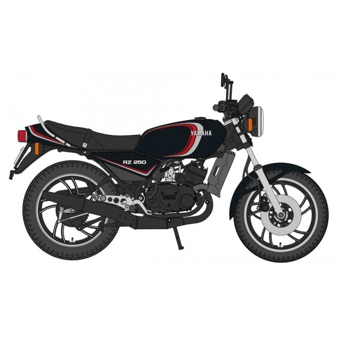 1:12 1982 Yamaha RZ250 (4L3) Black Motorcycle Model Kit