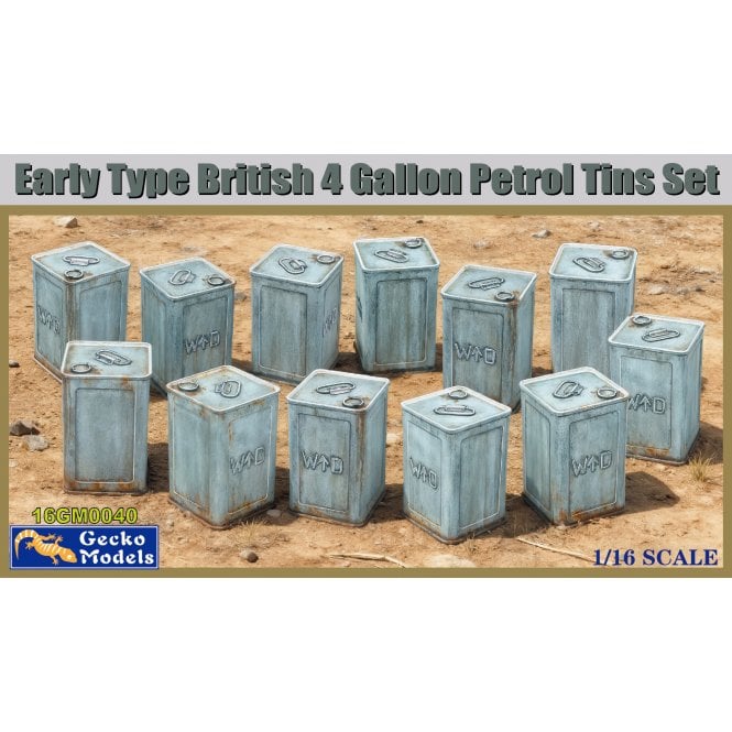 1:16 Early Type British 4 Gallon Petrol Tins Set Model Military Kit