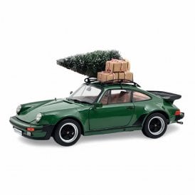 1:18 1980 Porsche 911 Turbo 3.3 Green Christmas Model Car