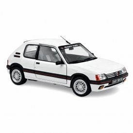 1:18 1989 Peugeot 205 Gti 1.9 PTS Deco Meije White Model Car
