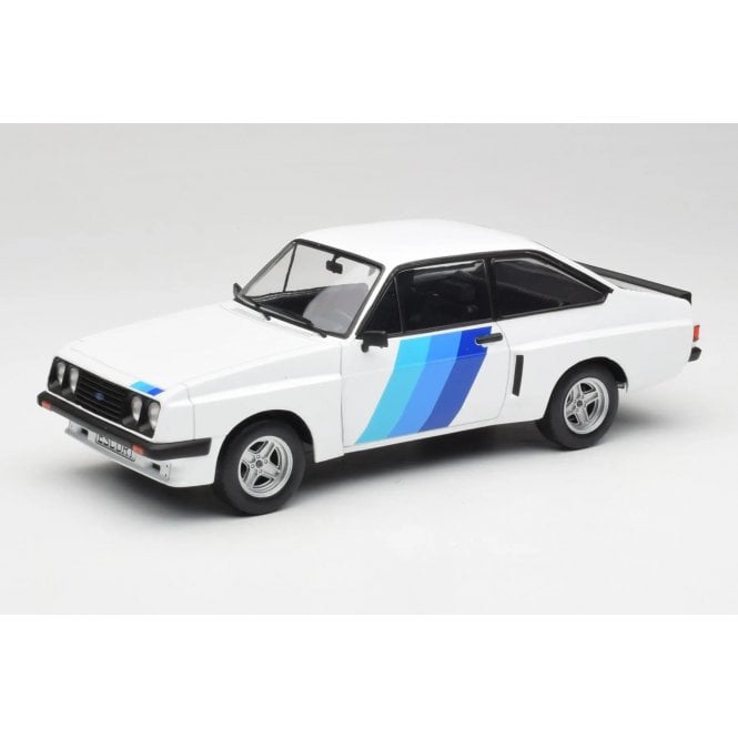 1:18 Ford Escort MK2 RS 2000 X-Pack Diamond White & Blue Decor Model Car