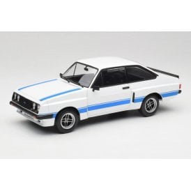 1:18 Ford Escort MK2 RS 2000 X-Pack Diamond White & Blue Stripe Model Car
