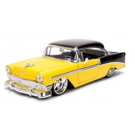 1:24 1956 Chevrolet Bel Air Yellow and Black ' Bigtime Muscle ' Model Car