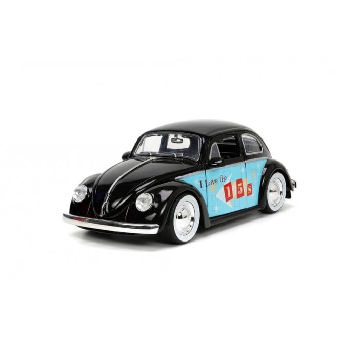 1:24 1959 VW Beetle Black / Light Blue - I Love The 50s Diecast Car