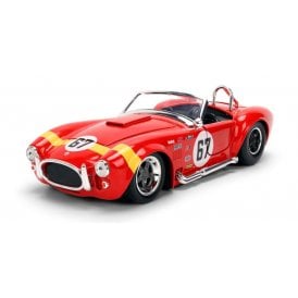 1:24 1965 Shelby Cobra 427 S/C #67 Red with Yellow Stripe ' Bigtime Muscle ' Model Car