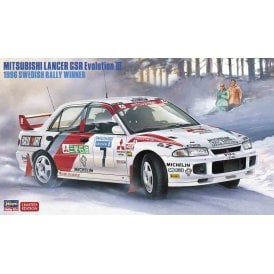 1:24 1996 Mitsubishi Lancer GSR Evolution III Swedish Rally Winner Car Model Kit - Limited Edition