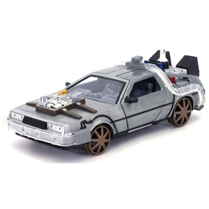 1:24 Deloren Time Machine (Rail Wheel) Back to the Future part III (with Working Lights) Model Car