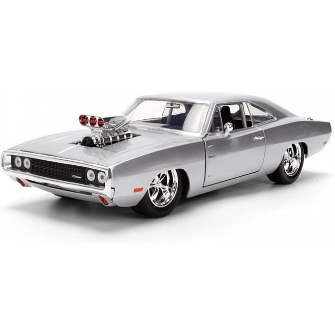 1:24 Fast and Furious 25th Anniversary Doms Dodge Charger Silver Finish Model Car