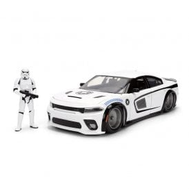 1:24 Hollywood Rides - Star Wars 2021 Dodge Charger SRT Hellcat White Model Car & Stormtrooper Figure
