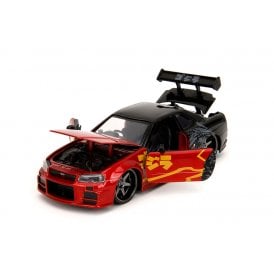 1:24 Nissan Skyline GT-R R34 2002 - Godzilla - Hollywood Rides Diecast Car