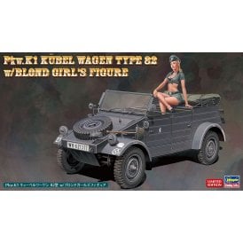 1:24 Pkw.K1 Kubelwagen Type 82 And Blond Girl Figure Car Model Kit