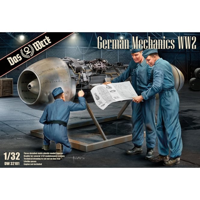 1:32 German Mechanics WW2 Figure Set Kit