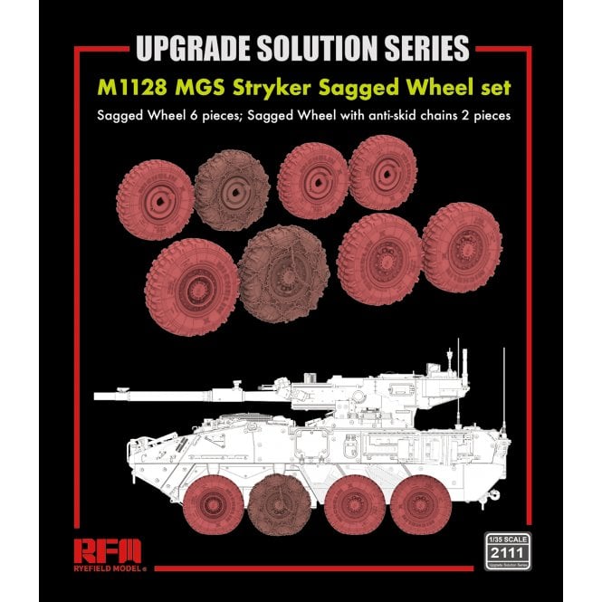 1:35 3D Printed Sagged Wheel Set for M1128 MGS Stryker Military Model Kit