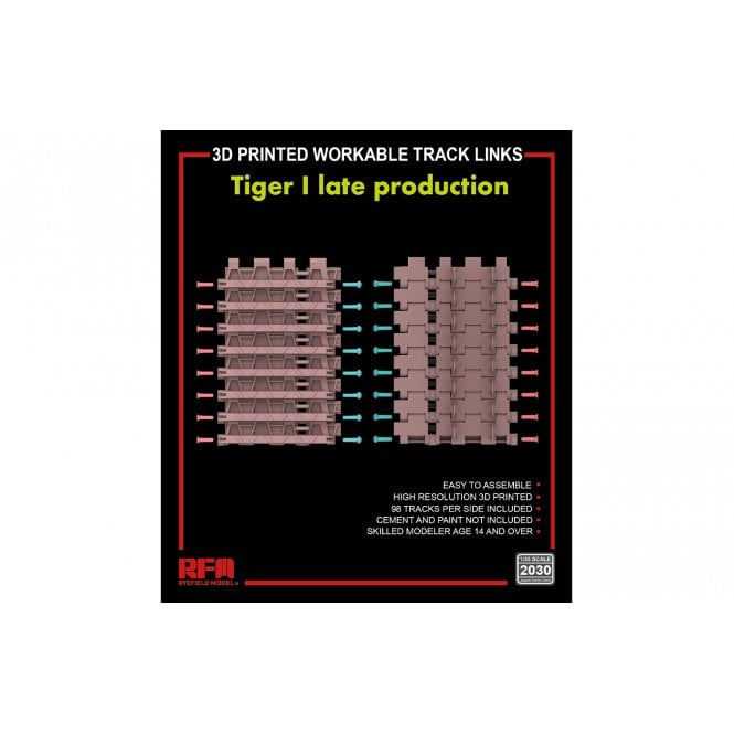 1:35 3D printed Workable track links for Tiger I Late Military Model Kit