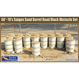 1:35 60's -70's Saigon Sand Barrel Road Block Obstacle set Military Model Kit