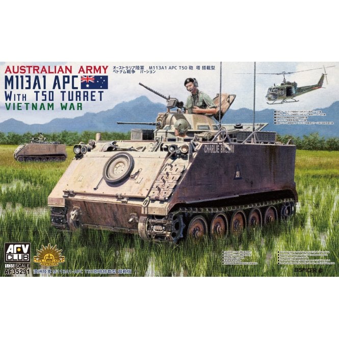 1:35 Australian Army M113A1 APC w/ T50 turret Vietnam War Military Model Kit