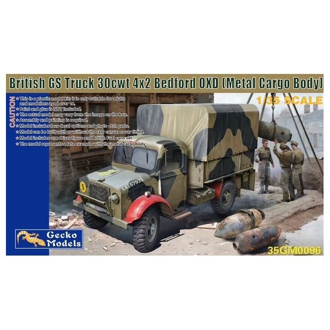 1:35 British GS Truck 30cwt 4x2 Bedford OXD (Metal Cargo Body) Military Model Kit