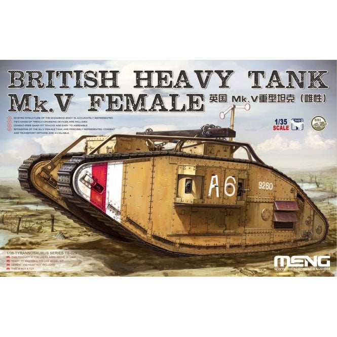 1:35 British Heavy Tank Mk.V Female Military Model Kit