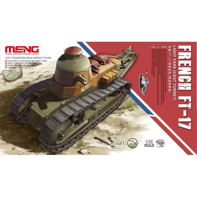1:35 French FT-17 Light Tank (Cast Turret) Military Model Kit