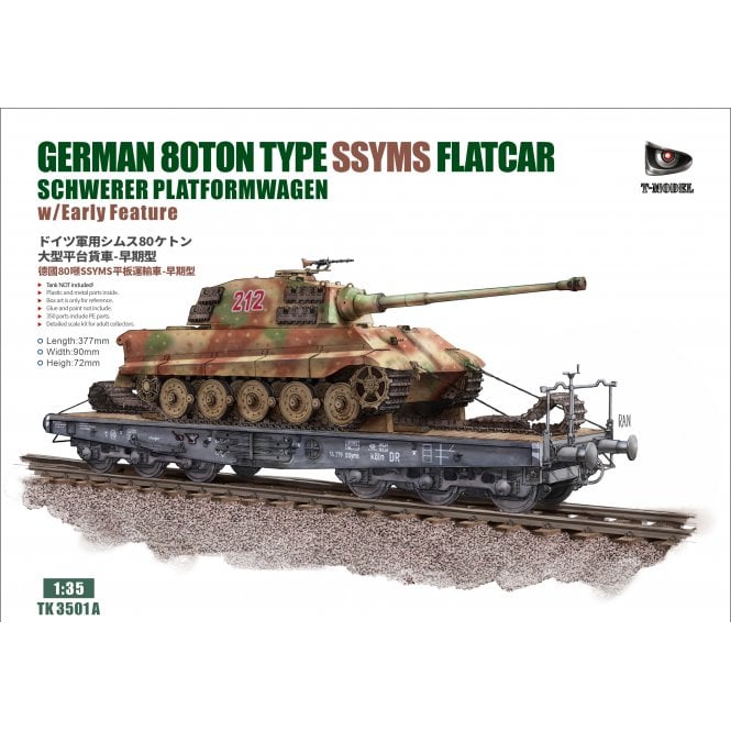 1:35 German 80T Type SSyms Schwerer Platformwagen With Early Feature (Gold Edition) Military Model Kit