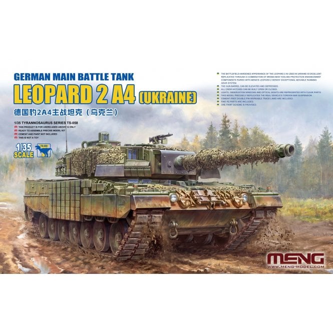 1:35 German Main Battle Tank Leopard 2A4 (Ukraine) Military Model Kit