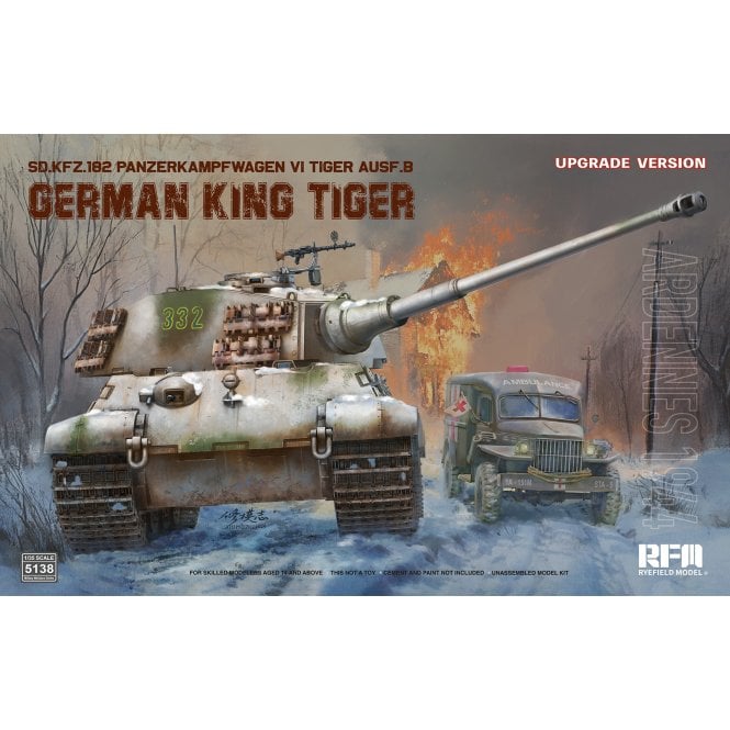 1:35 KING TIGER Sd.Kfz. 182 Pz.Kpfw.VI Ausf.B German King Tiger Ardennes 1944 (Upgrade Version) Military Model Kit