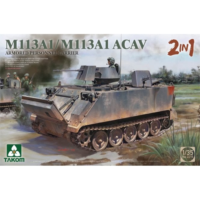 1:35 M113A1/M113A1 ACAV (2in1) Arm. Personnel Carrier Model Military Kit
