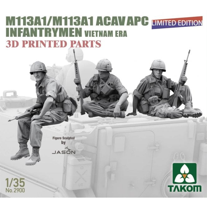 1:35 M113A1/M113A1 ACAV APC Infantrymen Vietnam 3D printed Set Model Kit