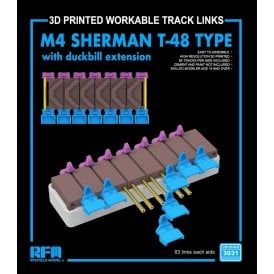 1:35 M4 SHERMAN T-48 type workable tracks with duckbill extension (3D PRINTED) Military Upgrade Kit