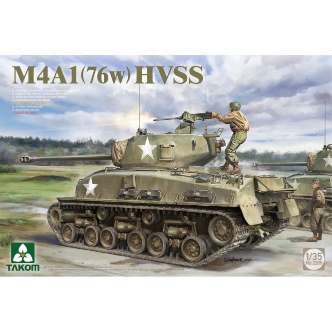 1:35 M4A1(76w) HVSS Sherman Tank Military Model Kit