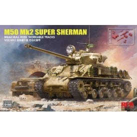 1:35 M50 MK2 Super Sherman M4A4 Hull HVSS With Workable Tracks Military Model Kit