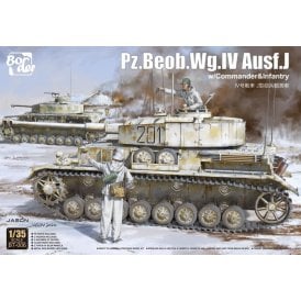 1:35 Pz.Beob.Wg.IV Ausf.J w / Commander + Infantryman Military Model Kit