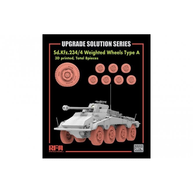 1:35 Road Wheels Type A for Sd.Kfz. 234/4 (3D printed) Military Model Kit