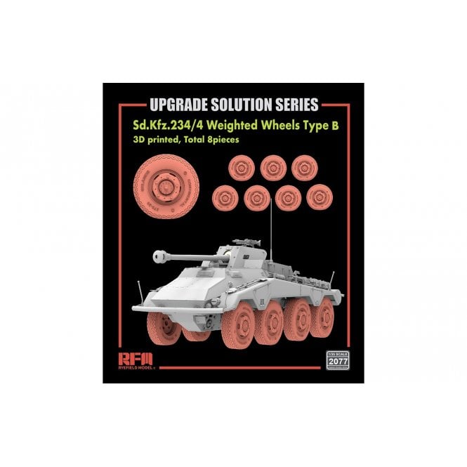 1:35 Road Wheels Type B for Sd.Kfz. 234/4 (3D printed) Military Model Kit