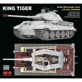 1:35 SD.KFZ.182 King Tiger Porsche Turret & 2T Makeshift Crane, Full Interior & Workable Tracks Military Model Kit