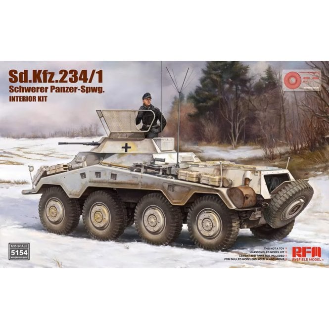 1:35 Sd.Kfz.234/1 Schwerer Panzer-Spwg. With Full Interior Military Model Kit