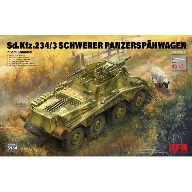 1:35 Sd.Kfz.234/3 SCHWERER PANZERSPÄHWAGEN 7.5cm Stummel