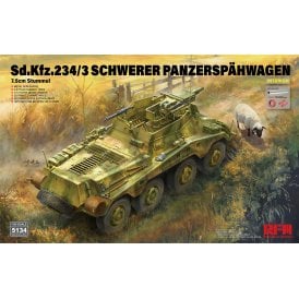 1:35 Sd.Kfz.234/3 SCHWERER PANZERSPÄHWAGEN 7.5cm Stummel" With full interior Military Model Kit