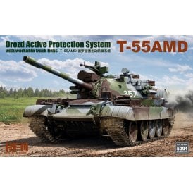 1:35 T-55AMD Drozd Active Protection System with workable track links Military Model Kit
