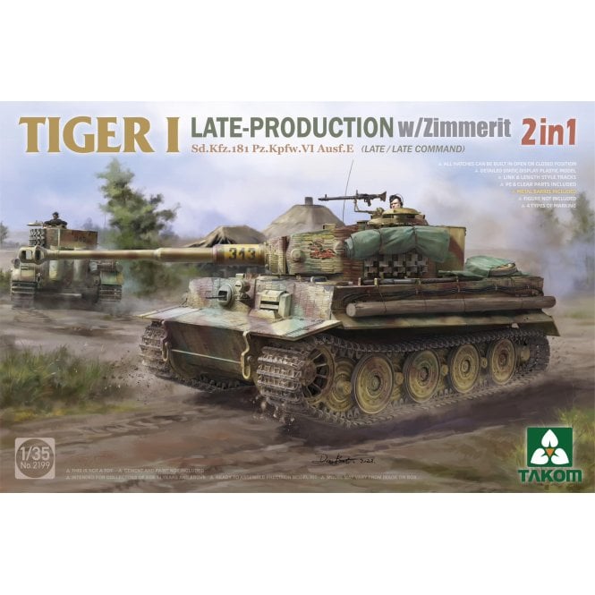 1:35 TIGER I Late Prod. w/ZIMMERIT Sd.Kfz.181 Pz.Kpfw.VI Model Military Kit