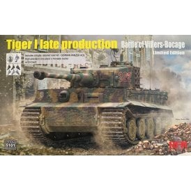 1:35 Tiger I late production (Battle of Villers-Bocage) w/Zimmerit, & Michael Whittman Figure Military Model Kit