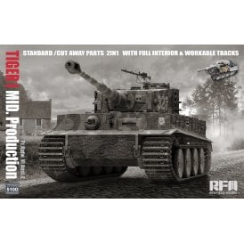 1:35 Tiger I Mid Prod. With Full interior & Working Tracks Military Model Kit