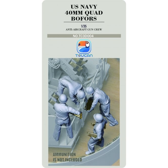 1:35 U.S Navy Bofors Gun Crew Figure Set 4 Model Kit