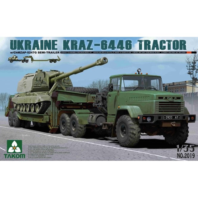 1:35 Ukraine KrAZ-6446 Tractor w/ChMZAP-5247G Model Military Kit