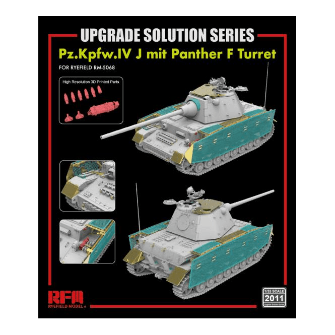 1:35 Upgrade Etch Parts Set For RM5068 Pz.Kpfw.IV J mit Panther F Turret Military Model Kit