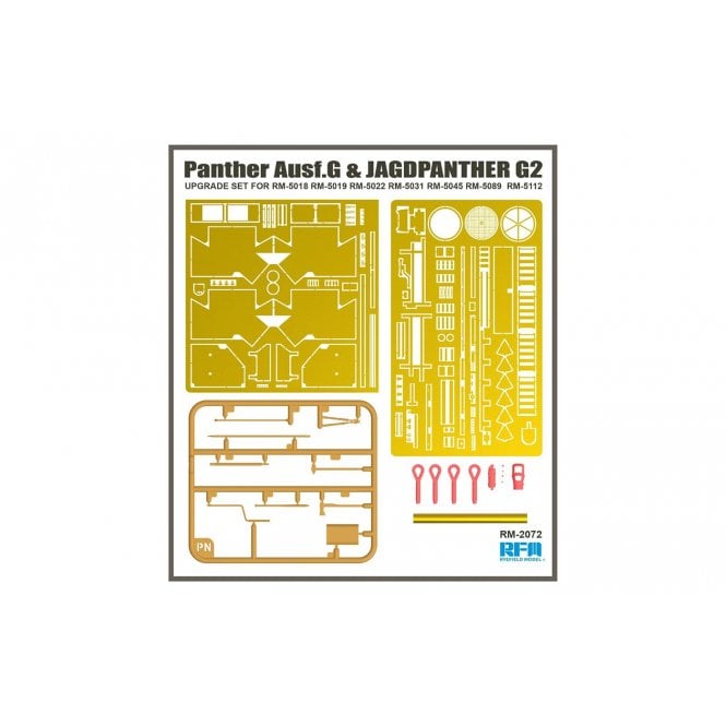 1:35 Upgrade Set for Panther Ausf.G Kits RM5018 RM5019 RM5045 RM5112 Military Model Kit