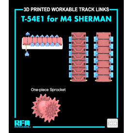 1:35 Upgrade Set for T-54E1 for M4,M4A1,M4A2,M4A3,M4A41, Printed workable tracks with One-piece Sprocket Military Model Kit
