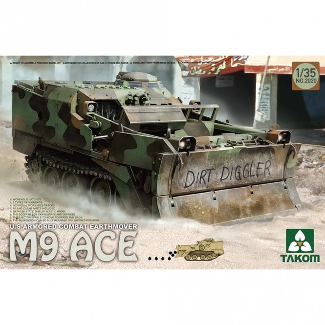 1:35 US Armored Combat Earthmover M9 ACE Model Military Kit