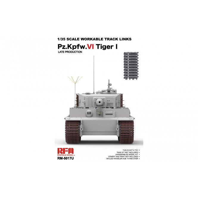 1:35 Workable track links for Tiger I Late (New mould, upgraded version) Military Model Kit