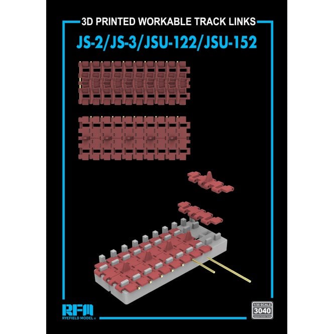 1:35 Workable Tracks for JS-2 (3D printed) For JS-2/ JS-3/JSU-122/JSU-152 Kit